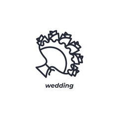 Naklejka premium Vector sign wedding symbol is isolated on a white background. icon color editable.