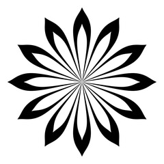 black and white flower mandala pattern design leaf element pattern sun summer tattoo.