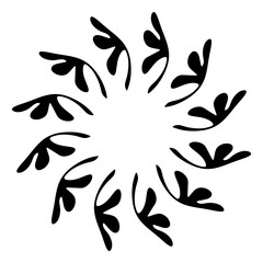 abstract floral ornament black and white flower mandala pattern design leaf element pattern sun summer tattoo.