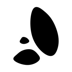 black and white cat stone black paw symbol.