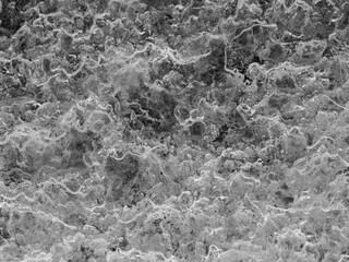 frozen snow on window glass macro