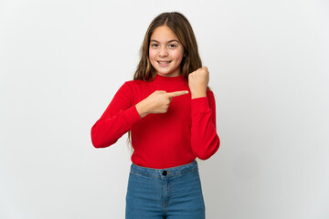 Little girl over isolated white background making the gesture of being late
