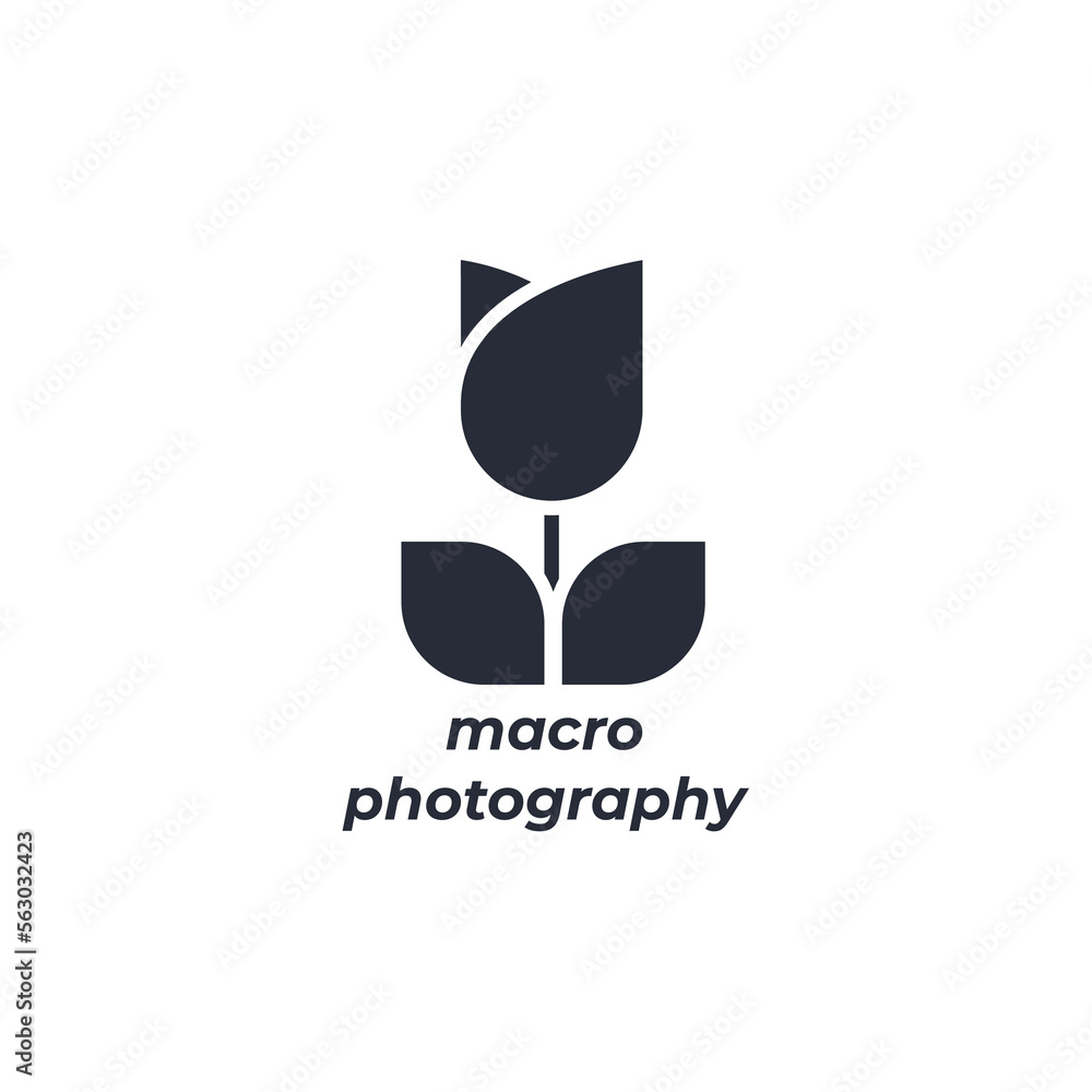 Poster vector sign macro photography symbol is isolated on a white background. icon color editable.