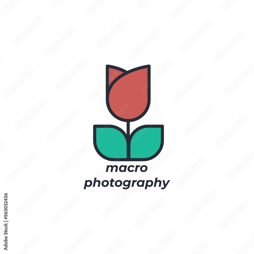 Poster vector sign macro photography symbol is isolated on a white background. icon color editable.