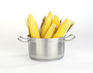 corn in a pan