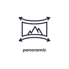Vector sign panoramic symbol is isolated on a white background. icon color editable.
