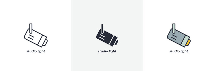 studio light icon. Line, solid and filled outline colorful version, outline and filled vector sign. Idea Symbol, logo illustration. Vector graphics