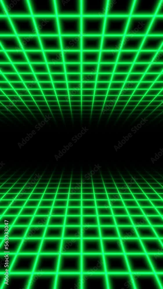 Poster vertical video - abstract background - grids - green - seamless loop