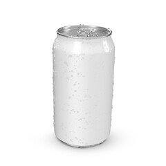 Can with water droplet isolated transparent mockup