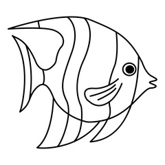 Moorish idol fish for kid's coloring book. Moorish idol fish vector illustration isolated on white background