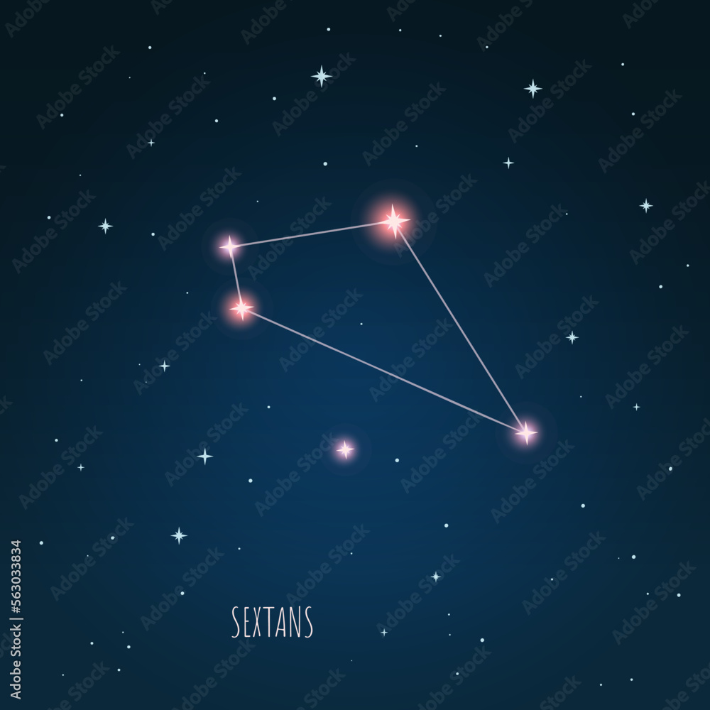 Canvas Prints constellation scheme in starry sky. open space. vector illustration sextans constellation through a 
