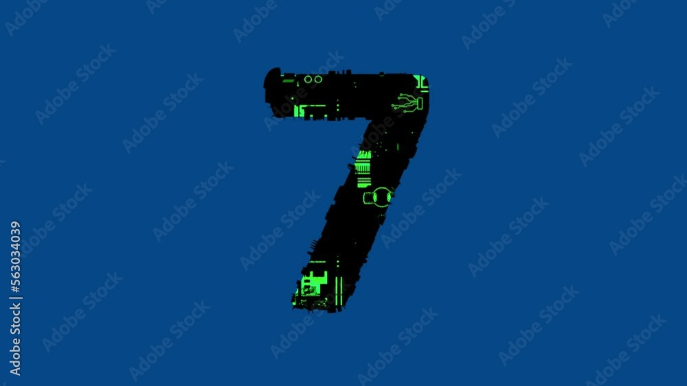 Poster number 7 - technological cyberpunk font with green highlights, isolated - loop video