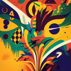 abstract brazilian carnival background. Generative AI