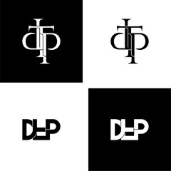 dtp lettering initial monogram logo design set