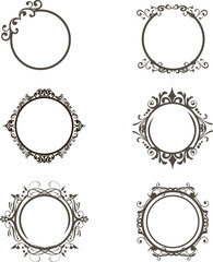 a vector set of four ornate frames