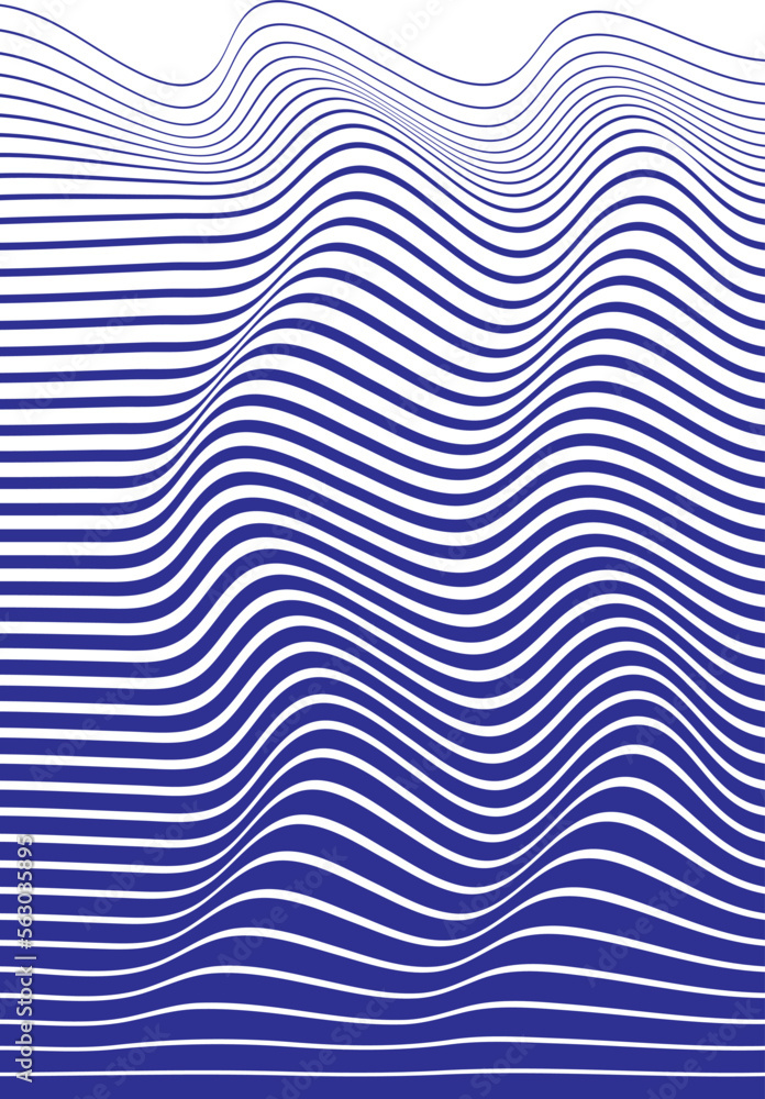 Sticker abstract background with waves