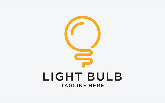 bulb logo design line simple modern template
