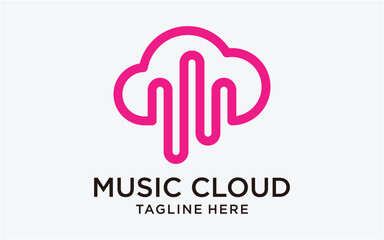 logo music with cloud modern simple