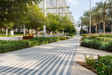 Dubai, United Arab Emirates. dubai exhibition centre. various pavilions on expo 2020 - obrazy, fototapety, plakaty