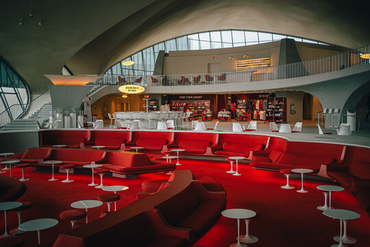 Interior architecture at the TWA Flight Center, Queens, New York