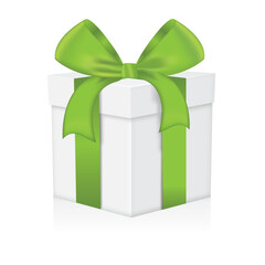 Green gift box isolated on a white background