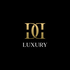 DD Letter Logo. Gold Letter Design Vector with Golden Luxury Colors and Monogram Design.
