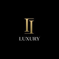 II Letter Logo. Gold Letter Design Vector with Golden Luxury Colors and Monogram Design.
