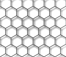 Abstract geometric seamless background of black hexagons