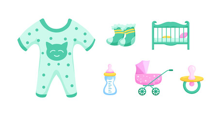 Baby stuff in cartoon character,newborn element
