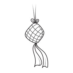 Hand drawn traditional ketupat vector