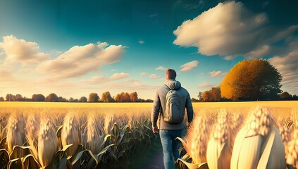 Fototapeta premium (4k) illustrationof a landscape made with generative AI-Technology