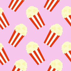 Popcorn seamless pattern background vector illustration. Business concept vector illustration. Popcorn symbol pattern.