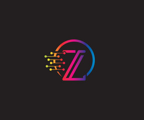 Creative Data Technology Z Letter Modern Logo Design Company Concept