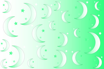 Abstract vector background with moon and stars in gradient colors	