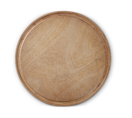 Pizza plate top view, isolated on white