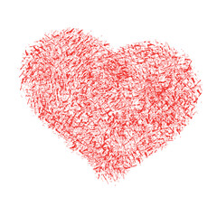 Obraz na płótnie Canvas Hand-drawn painted red heart, vector element for your design. Vector illustration