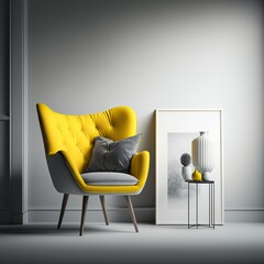 ai generated yellow armchair in the room