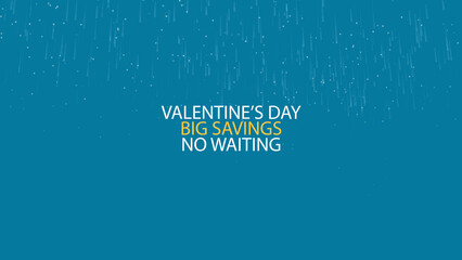 Naklejka premium VALENTINES DAY BIG SAVINGS animated sign text with Matrix effect. Holiday Valentine sale concept. Funny slogan