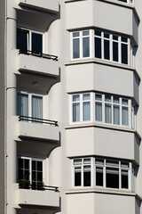 Facade parts of Turkish neoclassical building. Istanbul neoclassical buildings.
