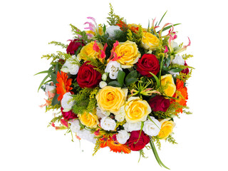 Many kinds of beautiful flowers is arranged in a circle can be decorated