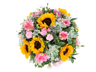 Many kinds of beautiful flowers is arranged in a circle can be decorated