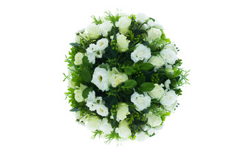 Many kinds of beautiful flowers is arranged in a circle can be decorated