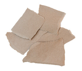 Brown ripped piece of paper isolated on transparent background PNG file
