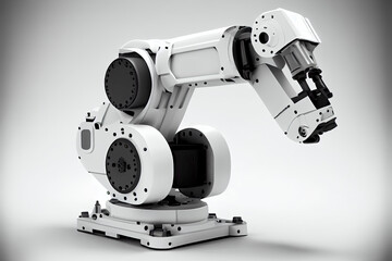 Naklejka premium robotic arm 3d on white background. Mechanical hand. Industrial robot