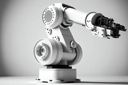 robotic arm 3d on white background. Mechanical hand. Industrial robot