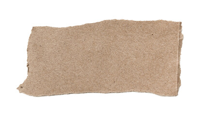 Brown ripped piece of paper isolated on transparent background PNG file