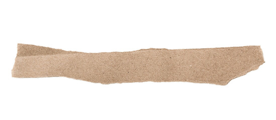 Brown ripped piece of paper isolated on transparent background PNG file