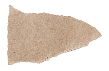 Brown ripped piece of paper isolated on transparent background PNG file