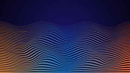 abstract blue background with lines wave gradient background mountain cover title illustration