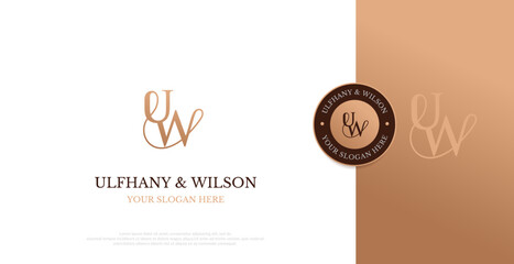 Initial UW Logo Design Vector 